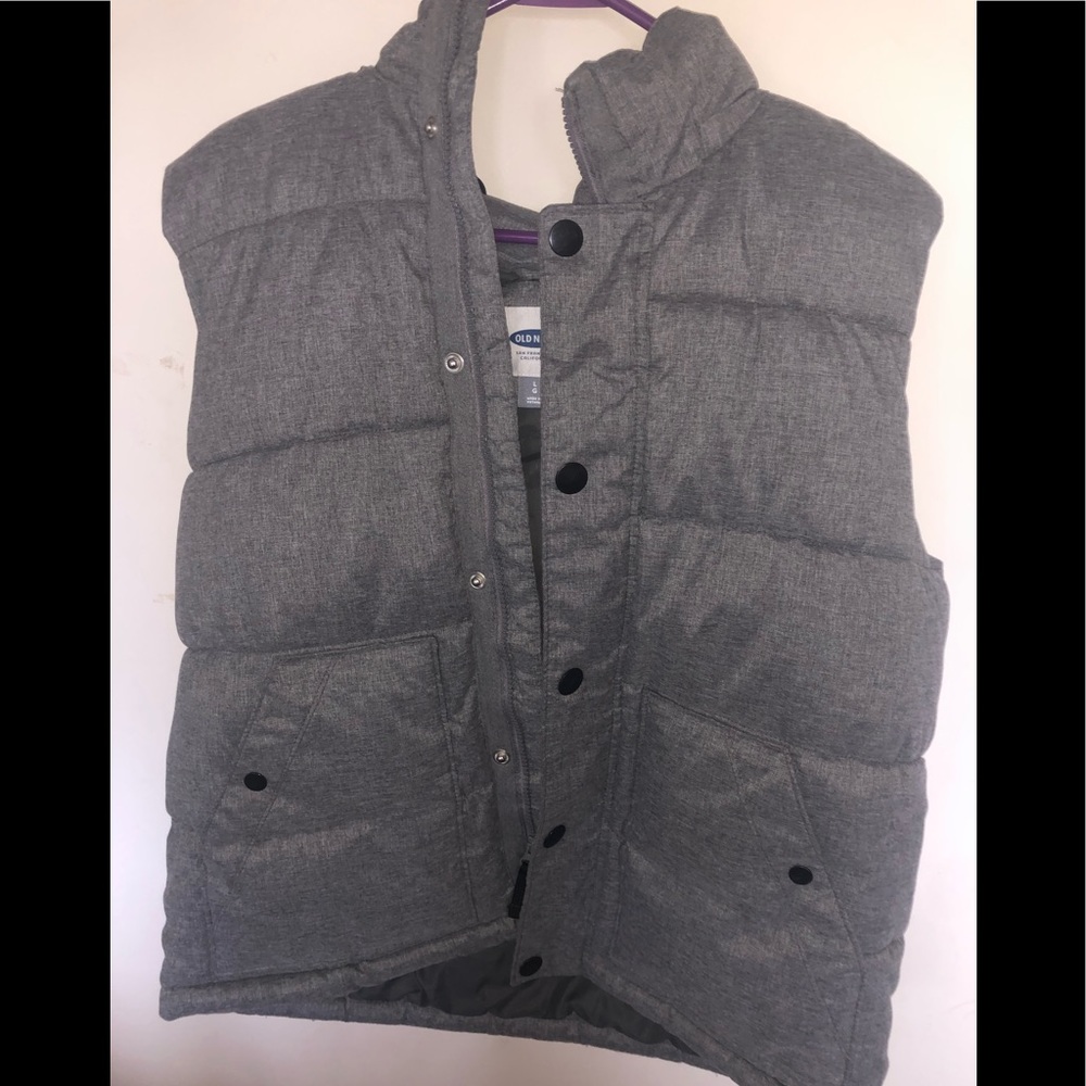 A gray old navy vest